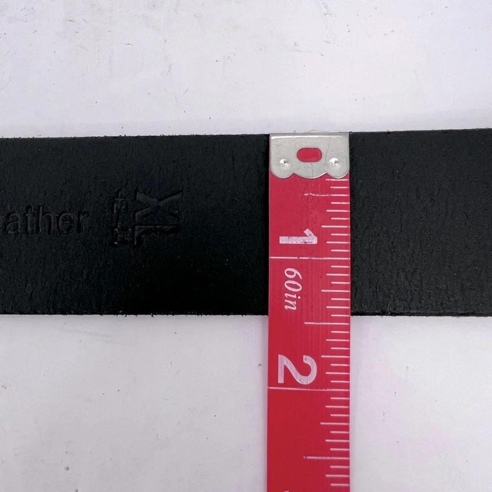 TIMBERLAND MEN’S BELT, BLACK COLOR, LEATHER WITH MAT SILVER BUCKLE,SIZE XL,42/44